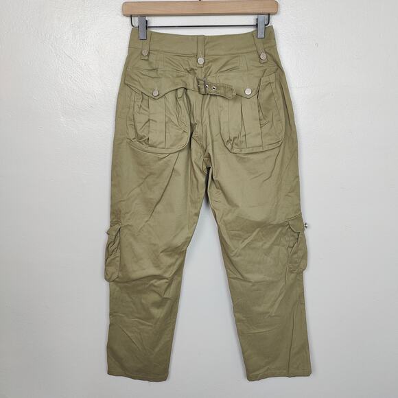 With Jean Tommy Pants Womens XXS Low Rise Baggy Cargo Y2K Khaki Tan Pockets - Picture 5 of 7